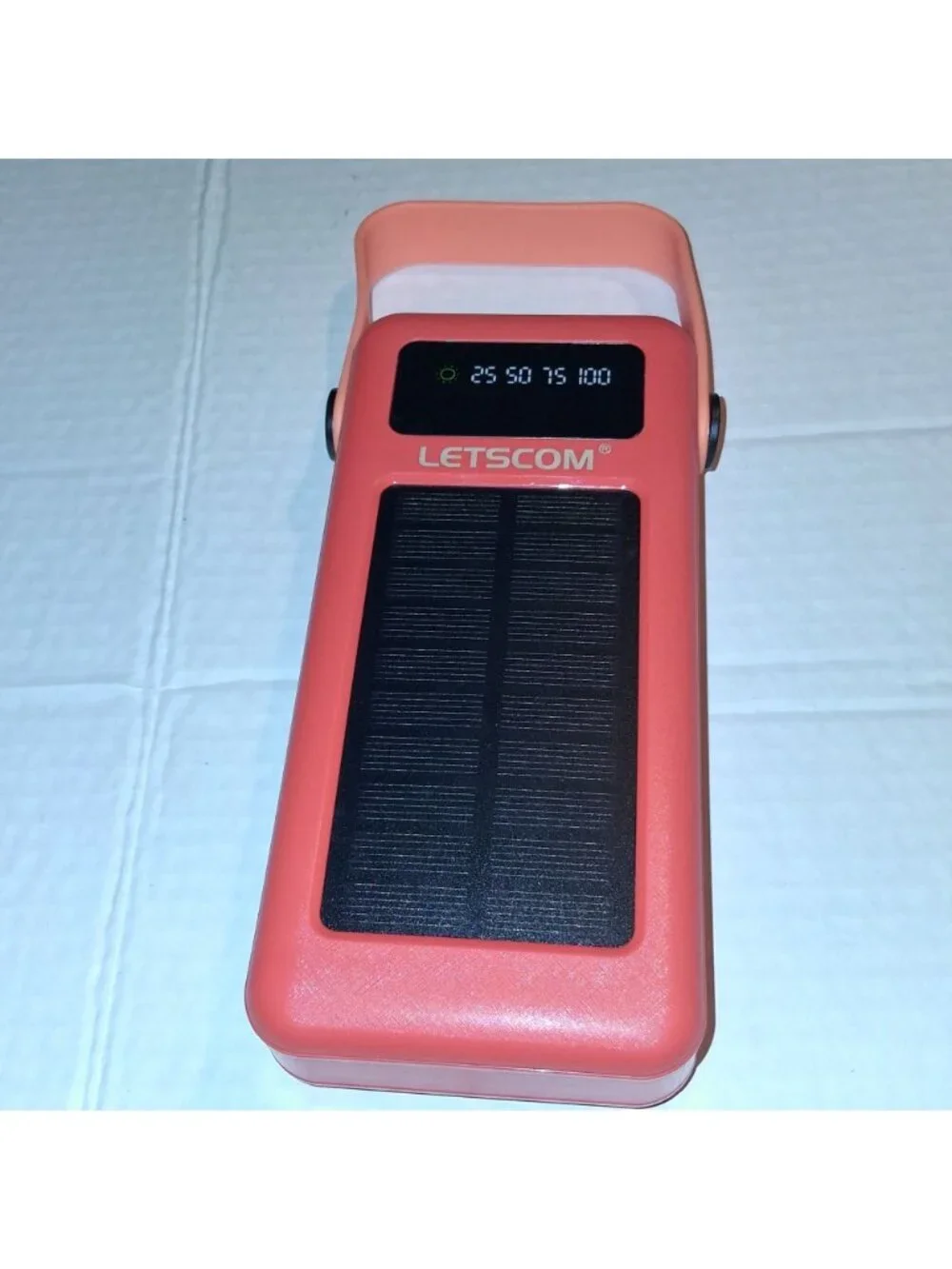 Letscom Solar Power Bank 30000mAh With Built-In Cables & LED Display For USB Dev